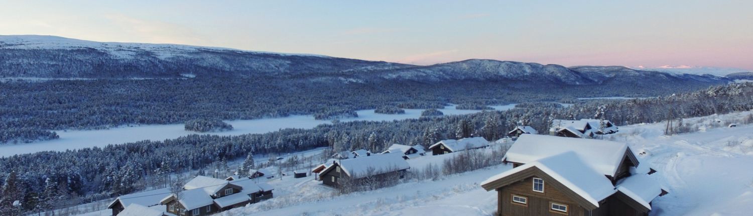 Utsikt fra hyttefelt Lia Fjellgrend i Skurdalen, Geilo. Hytte bygget av Geilo Laft AS.